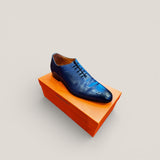 Venice - Dark Navy Edge Patina with flower - Size 45 | Reinhard Frans